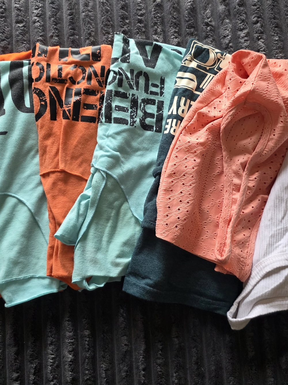 7 Mixed Women's Tops Bundle - Coral, Mint, Teal, Orange, White